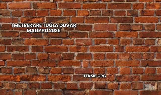1 Metrekare Tuğla Duvar Maliyeti 2025