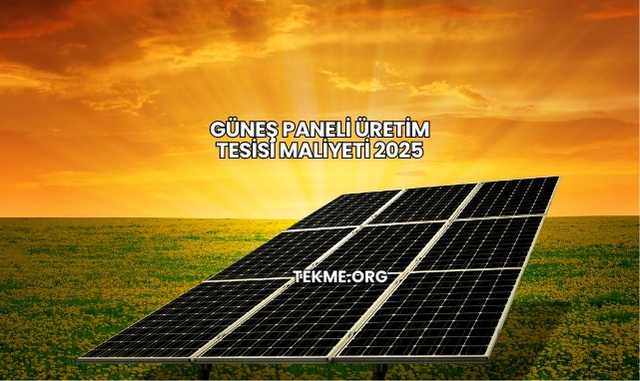 Güneş Paneli Üretim Tesisi Maliyeti 2025