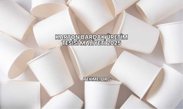 Karton Bardak Üretim Tesisi Maliyeti 2025