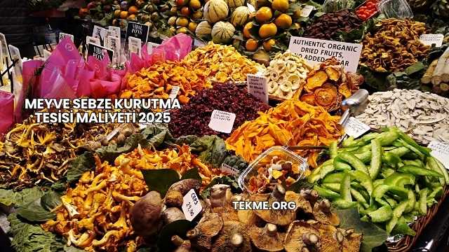 Meyve Sebze Kurutma Tesisi Maliyeti 2025