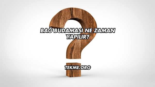 Bağ Budaması Ne Zaman Yapılır?