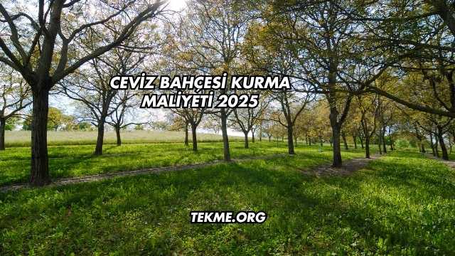 Ceviz Bahçesi Kurma Maliyeti 2025