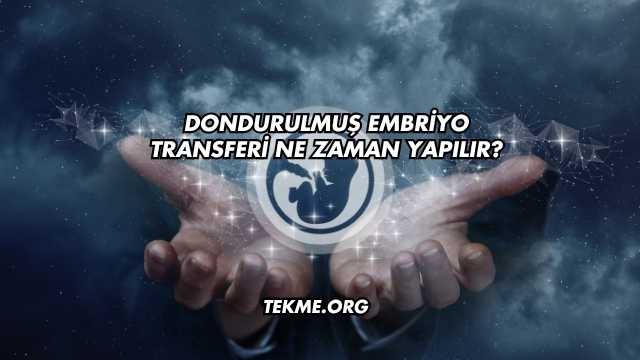Dondurulmuş Embriyo Transferi Ne Zaman Yapılır?