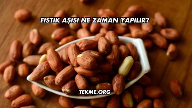 Fıstık Aşısı Ne Zaman Yapılır?