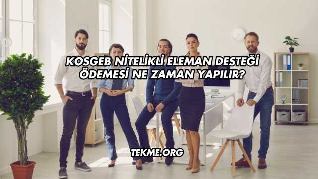 KOSGEB Nitelikli Eleman Desteği Ödemesi Ne Zaman Yapılır?