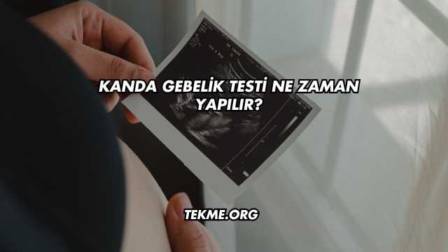 Kanda Gebelik Testi Ne Zaman Yapılır?