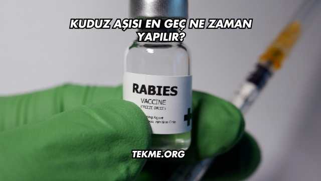 Kuduz Aşısı En Geç Ne Zaman Yapılır?