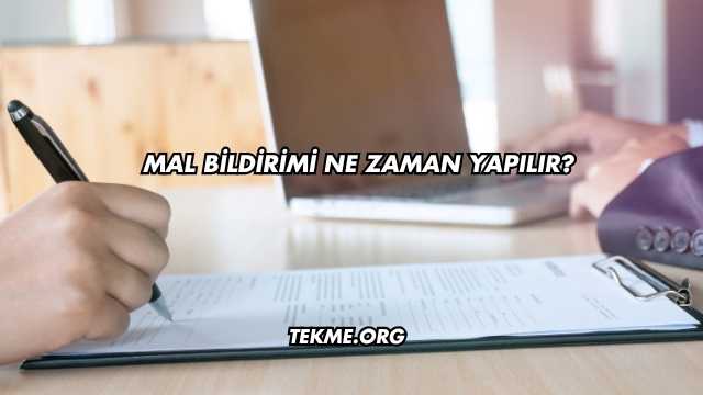 Mal Bildirimi Ne Zaman Yapılır?
