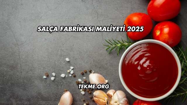 Salça Fabrikası Maliyeti 2025