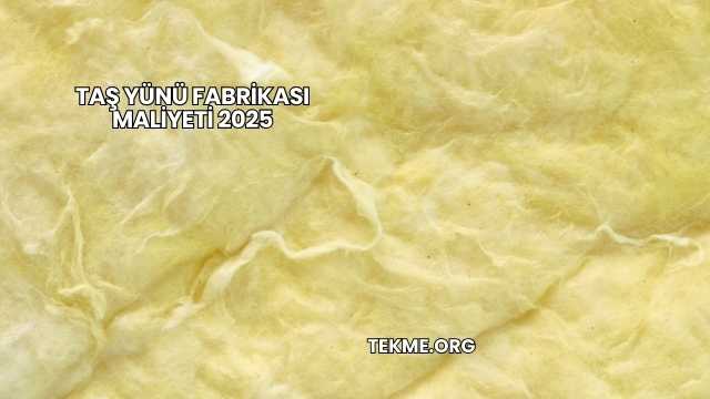 Taş Yünü Fabrikası Maliyeti 2025