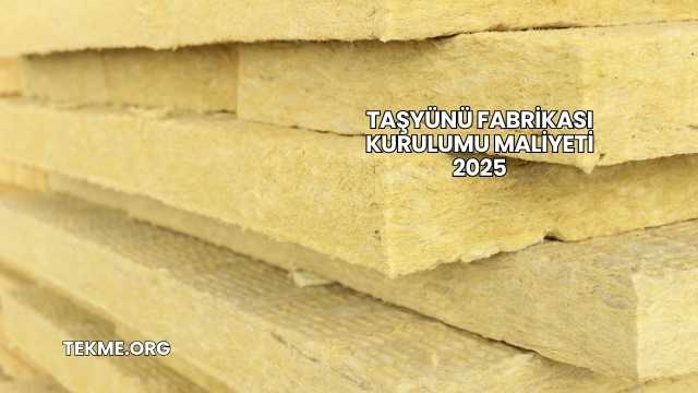 Taşyünü Fabrikası Kurulumu Maliyeti 2025