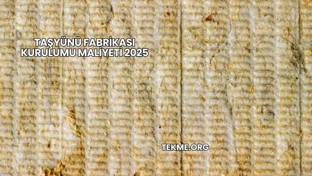 Taşyünü Fabrikası Kurulumu Maliyeti 2025
