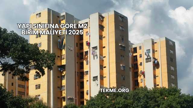 Yapı Sınıfına Göre m2 Birim Maliyeti 2025