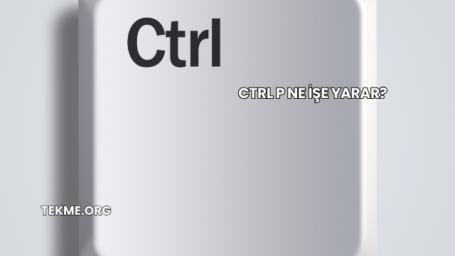 Ctrl P Ne İşe Yarar?