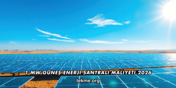 1 MW Güneş Enerji Santrali Maliyeti 2026
