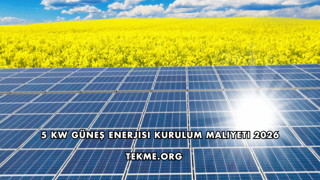 5 Kw Güneş Enerjisi Kurulum Maliyeti 2026