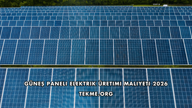 Güneş Paneli Elektrik Üretimi Maliyeti 2026