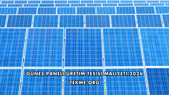 Güneş Paneli Üretim Tesisi Maliyeti 2026