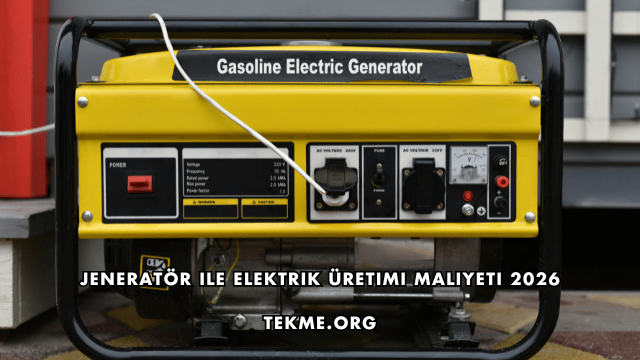Jeneratör ile Elektrik Üretimi Maliyeti 2026