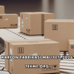 Karton Fabrikası Maliyeti 2026