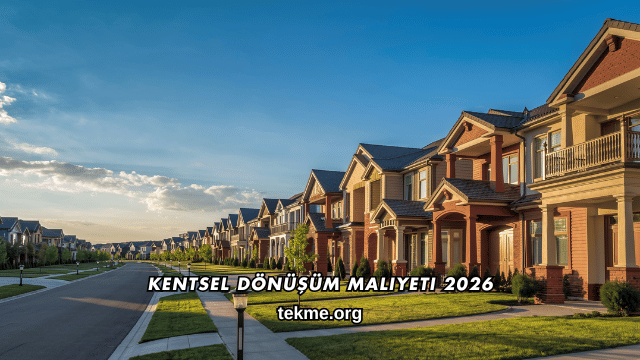 Kentsel Dönüşüm Maliyeti 2026