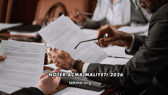 Noter Açma Maliyeti 2026