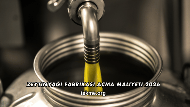Zeytinyağı Fabrikası Açma Maliyeti 2026