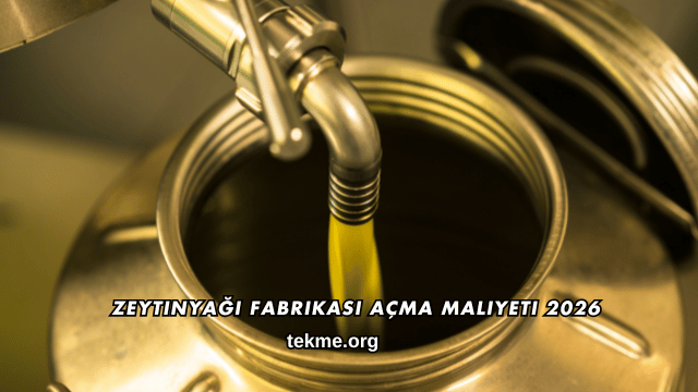 Zeytinyağı Fabrikası Açma Maliyeti 2026