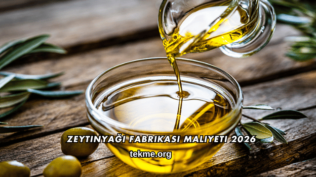 Zeytinyağı Fabrikası Maliyeti 2026